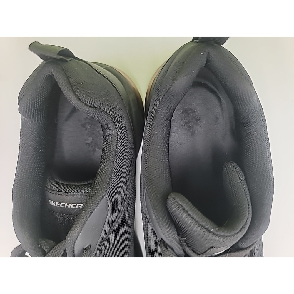 11 SKECHERS Lightweight Mesh Lace Up Black Gray Low Top Sneakers Walking Running - Picture 7 of 9